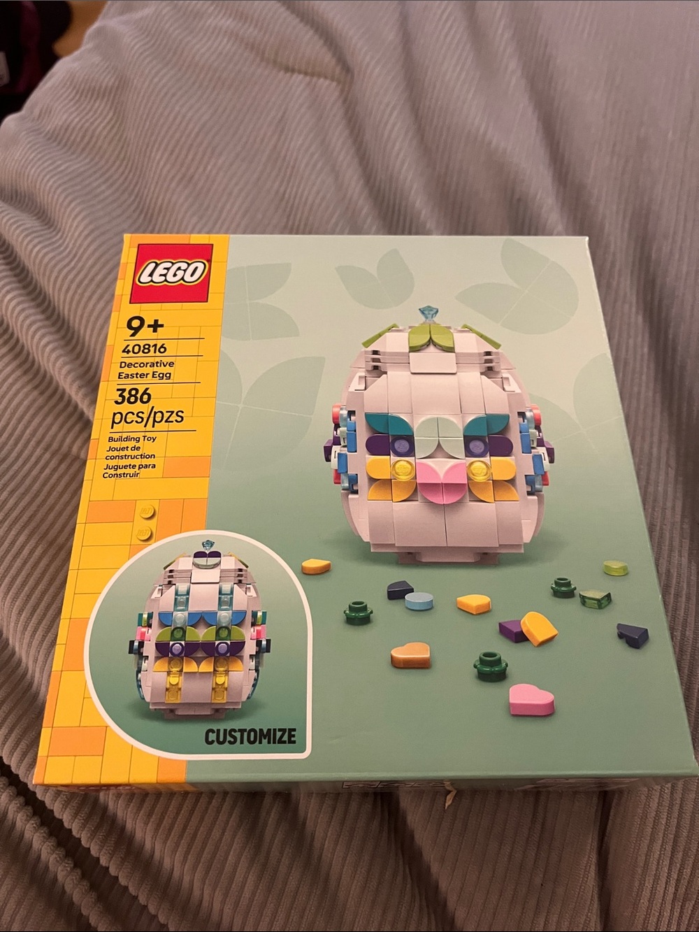 LEGO Decorative Easter Egg Building Toy - White with Pastel Accents
